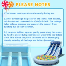 20ft Large Double Lane Inflatable Water Slide With Splash Pool & Air Blower For Kids Backyard Fun(Blue) (Oxford Material) - 藍色 - 查看 7