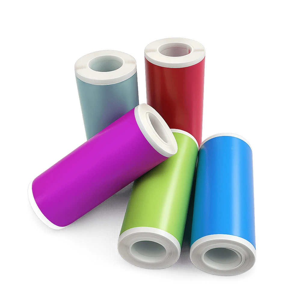 Colorful 57mm Self-Adhesive Mini Thermal Paper Roll, Inkless Printable Sticker Label Paper For Photos, Notes, Reminders, Home Office DIY Organizing
