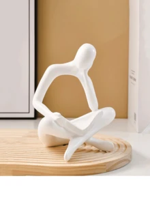 Abstract Reading Sitting Figure Art Decor, Home Study Bookshelf, Office Desk Ornament Decoration - Reading - View 11