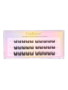 FindLove 30 Clusters Pre-Glued Cat Eye Natural Brown False Eyelashes D Curl 3D Fluffy Slim Eyelash Clusters 10-14mm Natural Style Single Strand False Eyelashes Long-Lasting Wear No Glue Needed Fluffy Slim False Eyelashes - D - View 9
