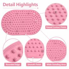 Soft Silicone Foot Massage Mat, Non-Slip Reflexology Walking Pad For Home Fitness, Portable Exercise & Relaxation Mat For Women And Men - Pink - View 7