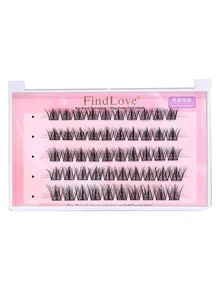 FindLove 50/100簇 C捲度 3D自然效果 5D蓬鬆免膠接睫毛簇，單簇假睫毛用於放大眼睛，無需膠水，可重複使用，自然柔軟自黏式睫毛貼片，持久逼真假睫毛 - C - 查看 11