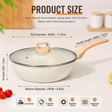 Maifan Stone Non-Stick Frying Pan With Wooden Handle, Easy To Clean Cooking Pot For Home Use - View 14
