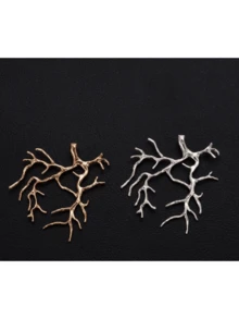 3/5 Pcs Gold Plated Branch Necklace Pendant Base For DIY Wrapped Inlaid Natural Stone Crystal Raw Stone Pearl Pendant Base - Multicolor - View 6