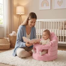Princess Crown Theme Baby Sofa Seat, Soft Plush Baby Support Chair  Nest Suitable For Living Room Nursery Decor, Portable Toddler Travel Floor Seat - Pink - View 4