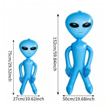 1pc Alien Inflatable Toy, Alien Inflatable Decoration, Green/Purple/Blue Optional, Large/Medium Optional, Suitable For Children's Birthday Party, Halloween, Alien Theme Party, Pool Floating, Photo Props, Home Decor, Cosplay Party Supplies, Space Theme Party, Sci-Fi Theme Party - View 9