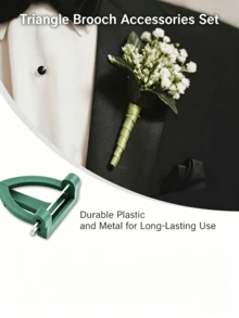 Rust-Proof Floral Safety Pin | Plastic Brooch Clip, Secure Hold, Suitable For Wedding Groom And Bride, Prom, Formal Occasions - Wedding Party And Spring Essential - Multiple Styles - View 5