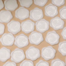 25 PCS Translucent Eucalyptus Pattern Wax Seal Stickers, Wedding Invitation Envelope Sealing Stickers, Self-Adhesive Stickers, Perfect For Invitations, Christmas, Gift Wrapping, Parties And More - Flower Shape - View 5