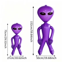1pc Alien Inflatable Toy, Alien Inflatable Decoration, Green/Purple/Blue Optional, Large/Medium Optional, Suitable For Children's Birthday Party, Halloween, Alien Theme Party, Pool Floating, Photo Props, Home Decor, Cosplay Party Supplies, Space Theme Party, Sci-Fi Theme Party - View 4