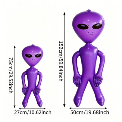 1pc Alien Inflatable Toy, Alien Inflatable Decoration, Green/Purple/Blue Optional, Large/Medium Optional, Suitable For Children's Birthday Party, Halloween, Alien Theme Party, Pool Floating, Photo Props, Home Decor, Cosplay Party Supplies, Space Theme Party, Sci-Fi Theme Party