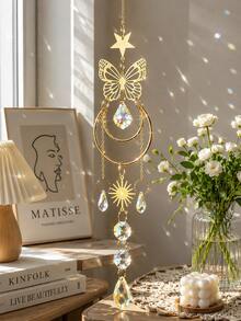 1PC/3PCS Butterfly Crystal Sun Catcher Window Hanging, Rainbow Maker Prism Pendant With Star Charm, Boho Home Decor For Bedroom Living Room - Crystal Ornaments - View 5