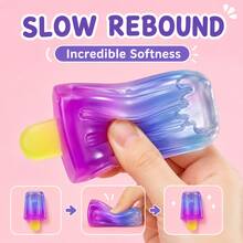 1pc Gradient Popsicle Shaped Squishy Toy, Ultra Soft Stretchable Jelly Squeeze Toy, Transparent Popsicle Shape Stress Relief Fingertip Toy, Anxiety Relief, Adult Stress Relief Toy, Suitable For Office, Desk, Travel, Summer Party Favors And Relaxation - Multicolor - View 6