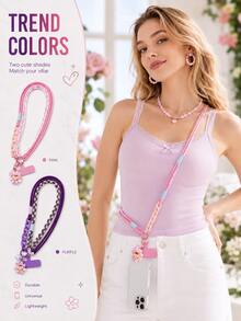 Crossbody Phone Lanyard-An Accessory Combining Hands-Free Convenience, Anti-Loss Functionality, And A Sporty Style; Features A Detachable Connector Tab And Is Designed Specifically For College Students And Outdoor Workers. - Multicolor - View 4