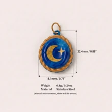 1pc Oil Painting Style Pendant, Minimalist Mysterious Style, 18K Gold Plated, 316 Stainless Steel Material, Suitable For DIY Bags, Bracelets, Waist Ropes And Other Decorative Accessories, Women's Daily Jewelry Suitable For Daily Outings, Beach, Concerts, Dates And Other Occasions - Multicolor - View 19