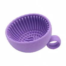 1pc Silicone Makeup Brush Cleaning Bowl, Durable Silicone Brush Pad, Suitable For Cleaning Eyebrow, Blush, Foundation And Eyeshadow Brushes - Multicolor - View 13