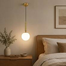 1/2pcs Nordic Luxury Gold Ball Pendant Light, E27 Socket, Single Head Bedside Dining Bar Entryway Living Room Minimalist Modern Creative Personalized Bedroom Lighting Fixture (Bulb Not Included) - Gold - View 2
