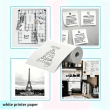 Impresora inalámbrica mini de bolsillo, etiquetadora portátil, resolución alta de 200Dpi, carga USB, adecuada para texto, notas, fotos, etiquetas de cursos, listas de tareas, etc. - Multicolor - Ver 5