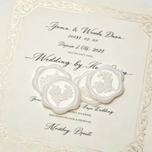 25 PCS Translucent Eucalyptus Pattern Wax Seal Stickers, Wedding Invitation Envelope Sealing Stickers, Self-Adhesive Stickers, Perfect For Invitations, Christmas, Gift Wrapping, Parties And More - Flower Shape - View 7