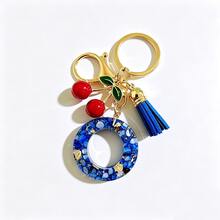 A-Z Resin Initial Keychain, Holiday Gift, Royal Blue Women's Key Chain, Cherry Tassel Car Key Chain Accessory, Gift, Car Decoration, Bag Charm, Cute Gothic Y2K Style For Campus - Royal Blue - View 19
