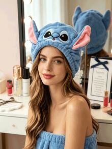Disney, 1/2pcs, Stitch&Angel Shower Caps, Cute Dry Hair Caps, Fast Drying Microfiber Shower Caps, Thick And Soft Absorbent Towels, Women's Hair Care Accessories, Suitable For Daily Family, Travel, And Campus Use - Multicolor - View 15