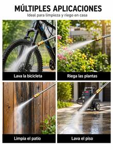 Pistola de lavadora a presión, lavadora a presión portátil con manguera de 5m, pistola de lavado de autos eléctrica de 24V, lavadora a presión para lavar autos, pisos y riego de jardín, accesorios para automóviles - Negro - Ver 5