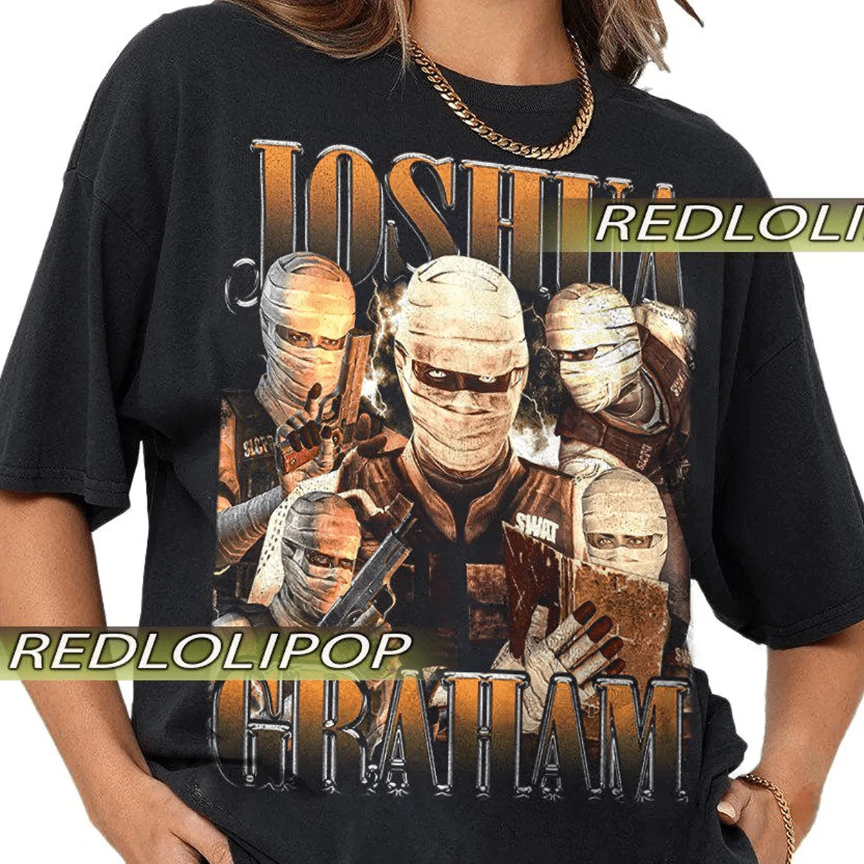 Joshua Graham Fallout T-Shirt, Gift For Women And Men, Soft Cotton. Surrounding Gifts For Fans. - Black - View 1