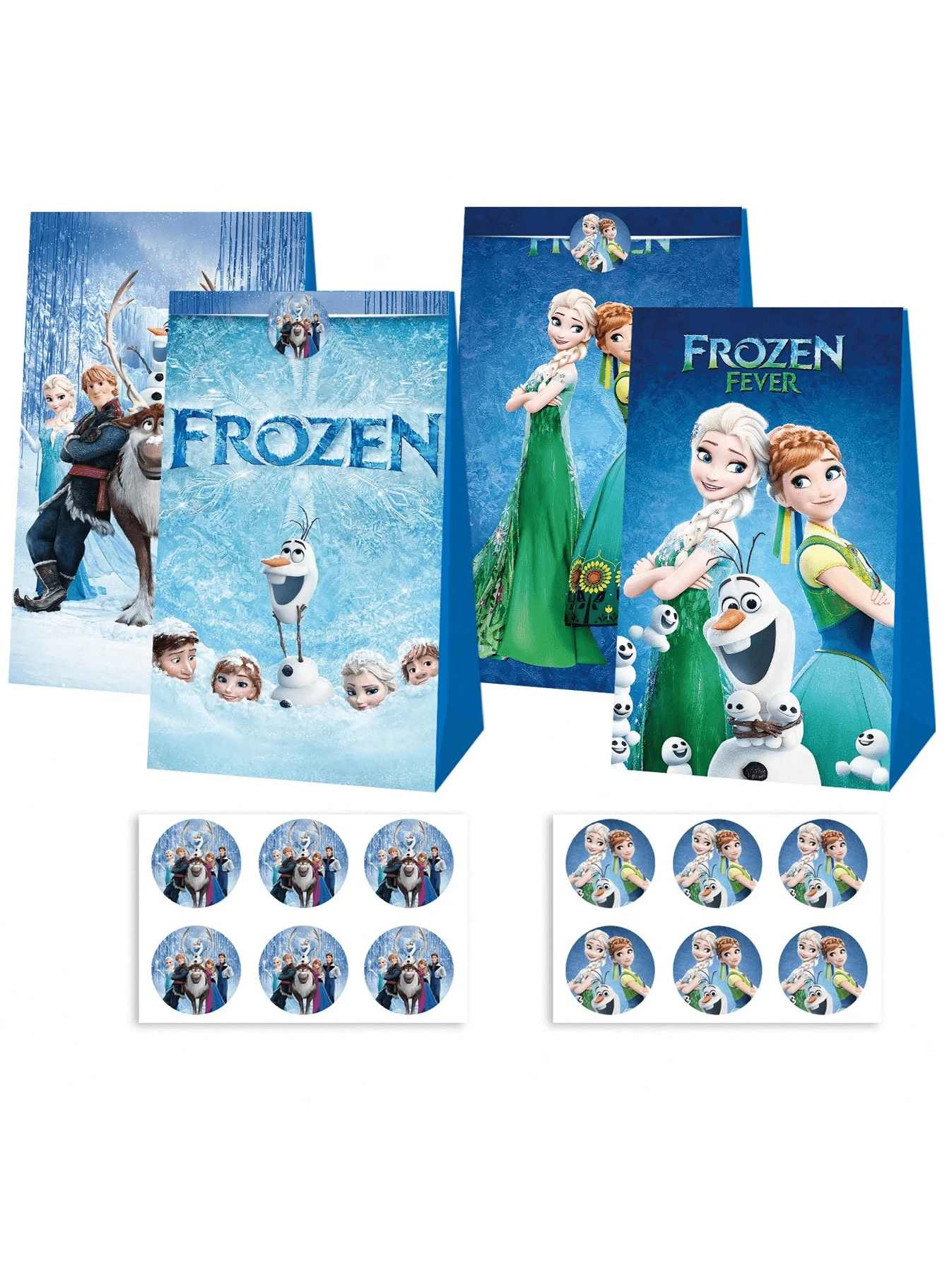 Disney 16/24件組 Frozen 主題禮品袋套組，派對用品套組，禮品包裝配件，派對禮品袋，包裝紙袋，適用於生日禮物、母親節禮物、節日禮物 - 多色 - 查看 1