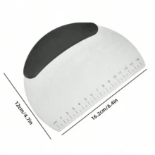 This 2 Pieces Multi-Functional Dough Cutter Set Includes A Measuring Ruler, A Stainless Steel Countertop Scraper And Shredder, And A Pizza Dough Scraper. Suitable For Making Cakes, Pizzas, And Bread, It's Easy To Use And Perfect For Home Baking. - Silver - View 12