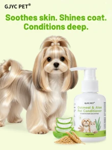 GJYC PET Dog Conditioner For Dry Itchy Skin – Oatmeal & Aloe With Argan, Coconut & Jojoba Oils, Detangles, Softens & Shines, Sulfate-Free – For Puppies & Cats - View 1