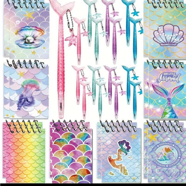 20pcs Mermaid Theme Party Favors, Mini Mermaid Spiral + Fish Tail Pens, Reward Gifts, Birthday Gifts Suitable For The Following Scenes - Student Classroom Notes And Review Highlighting - Planner Enthusiasts Drawing Patterns, Marking Schedules - Office Meeting Records And Mind Maps, Back To School Season Gifts (Random)