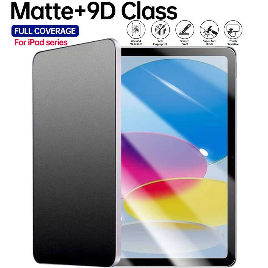 Yezodawee 10th Gen 10.9 Inch (2022) Matte Transparent Screen Protector, [Face ID & Apple Pencil Compatible], Ultra-Hard Tempered Glass Film, Scratch-Resistant, Bubble-Free, High Definition, Anti-Fingerprint, Tablet Screen Protector, Random Quantity Accessories, Compatible With Apple Mini/Air/Pro - Clear M - View 1