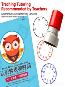 Stempel Jam Bulat 0,98 Inci - Stempel Pelacak Waktu Merah/Biru/Hitam dengan Penanda Jam yang Jelas untuk Hadiah di Kelas, Pelacakan Produktivitas, Sesi Belajar & Manajemen Waktu - Alat Manajemen Waktu Per Jam dari Plastik Tahan Lama untuk Siswa & Penggunaan Kantor - Mengatur - View 3