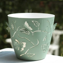 3/1 pieza Maceta de Doble Capa con Patrón 3D de Mariposa Voladora, Diseño de Insecto Multicolor con Agujero de Drenaje, Adecuada para Decoración Interior y Exterior, Ornamento, Cultivo de Flores, Regalo - A - Ver 14