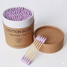 Natural Bamboo Fiber Double-Ended Cotton Swabs, Colorful Cotton Swabs For Ear Cleaning And Makeup, Bamboo Wood Stick Paper Tube Cotton Swab Rods, Soft And Comfortable Cotton Swabs, Suitable For Nail Art And Makeup - One Size Fits All - View 7