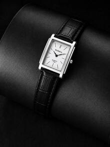 1PC Men's Black PU Leather Strap Square Dial Quartz Watch, Stainless Steel Case Business Fashion Men's Watch, Suitable For Business Occasions And Daily Wear As Birthday Gift, Christmas Gift, Men's Anniversary Gift - Black - View 8