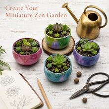 6Pcs Starry Sky Printed Metal Mini Plant Pots With Lids, Multifunctional Small Planters For Succulents & Tiny Plants, Great For DIY Candle Making, Desktop Decor, Party Favors & Small Trinket Storage - Marble Pattern - View 4