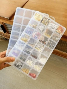 Multi-Compartment Transparent Storage Box, PP Plastic Box, Suitable For Storing Nail Art, Beads, Rhinestones, Small Accessories, Multi-Functional Storage Box, Multi-Compartment Jewelry Box, Hardware Accessories, Fishing Tackle, Jewelry Packaging Box, Wax Bead Storage Box - Clear - View 9