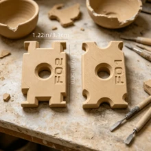 Ceramic Pottery Trimming, Shaping & Repair Tools And Asymmetrical Clay Stamp Tools, 2 Different Shaped Plastic Trimming Scrapers, Each Tool Can Correct 6 Different Thicknesses - Khaki - View 2