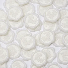 25 PCS Translucent Eucalyptus Pattern Wax Seal Stickers, Wedding Invitation Envelope Sealing Stickers, Self-Adhesive Stickers, Perfect For Invitations, Christmas, Gift Wrapping, Parties And More - Flower Shape - View 4