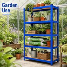 LMstarz 5-Tier Heavy-Duty Racking, Bolt-Free Industrial Racking, Adjustable Metal Storage Rack, Maximum Load Capacity Up To 875kg, Store Display Rack For Home, Garage, Shed, Warehouse, Office, Basement, - 查看 5