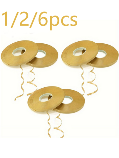 6 Rolls Of Golden Ribbon Balloons, Curling Ribbon For Gift Wrapping, 5Mm Golden Ribbon, 393.7 Inches Of Golden Balloon Garland Per Roll, For Gift Wrapping, Handicrafts, Birthday Parties, Festivals, Weddings And Christmas Decorations