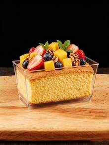 30/20/10/1pc 150ml Transparent Rectangular Dessert Bowls Equipped , Reusable Single-Serve Treat Containers For Party Desserts, Puddings, Mousses, Small Pastries - Multicolor - View 2