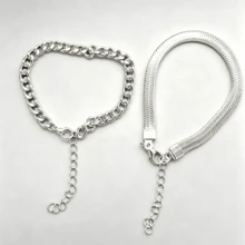 2 piezas Juego de pulseras apilables minimalistas, pulseras de cadena de serpiente y eslabón cubano de acero inoxidable tono dorado para uso diario de mujeres - Multicolor - Ver 5