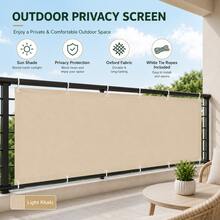 Outdoor Fence Fabric Balcony Yard Privacy Rainproof Sun Protection Heat Insulation Shade Sail Fence Guard Oxford Cloth - C - View 1