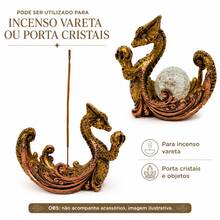 Queimador de Incenso Vareta e Porta Cristal Dragão Chinês Místico Medieval Nórdico Decoração - 1PC - Visão 3