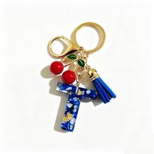 A-Z Resin Initial Keychain, Holiday Gift, Royal Blue Women's Key Chain, Cherry Tassel Car Key Chain Accessory, Gift, Car Decoration, Bag Charm, Cute Gothic Y2K Style For Campus - Royal Blue - View 28