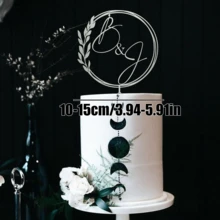 Personalized Heart-Shaped Cake Topper With Heart Pattern And Date, Wedding Cake Topper, Anniversary Cake Topper, Floral Wedding Cake Topper, Mr. & Mrs. Cake Topper, Custom Name Initial Bride & Groom Wedding Cake Topper - H-wedding Cake Tag - View 12