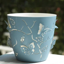 3/1 pieza Maceta de Doble Capa con Patrón 3D de Mariposa Voladora, Diseño de Insecto Multicolor con Agujero de Drenaje, Adecuada para Decoración Interior y Exterior, Ornamento, Cultivo de Flores, Regalo - A - Ver 12
