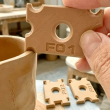 Ceramic Pottery Trimming, Shaping & Repair Tools And Asymmetrical Clay Stamp Tools, 2 Different Shaped Plastic Trimming Scrapers, Each Tool Can Correct 6 Different Thicknesses - Khaki - View 5