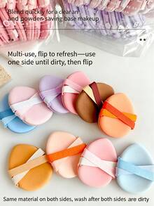 20piezas/paquete Borlas de Polvo de Doble Cinta y Doble Color, Empaque de Bolsa de Pan, Adecuado para Varios Cosméticos, Primer, Base, Corrector, Aplicación de Maquillaje Fácil sin Absorber Polvo, Multiusos, Uso Seco y Húmedo, Esencial Cosmético, Herramienta de Maquillaje Imprescindible para Principiantes - Multicolor - View 5